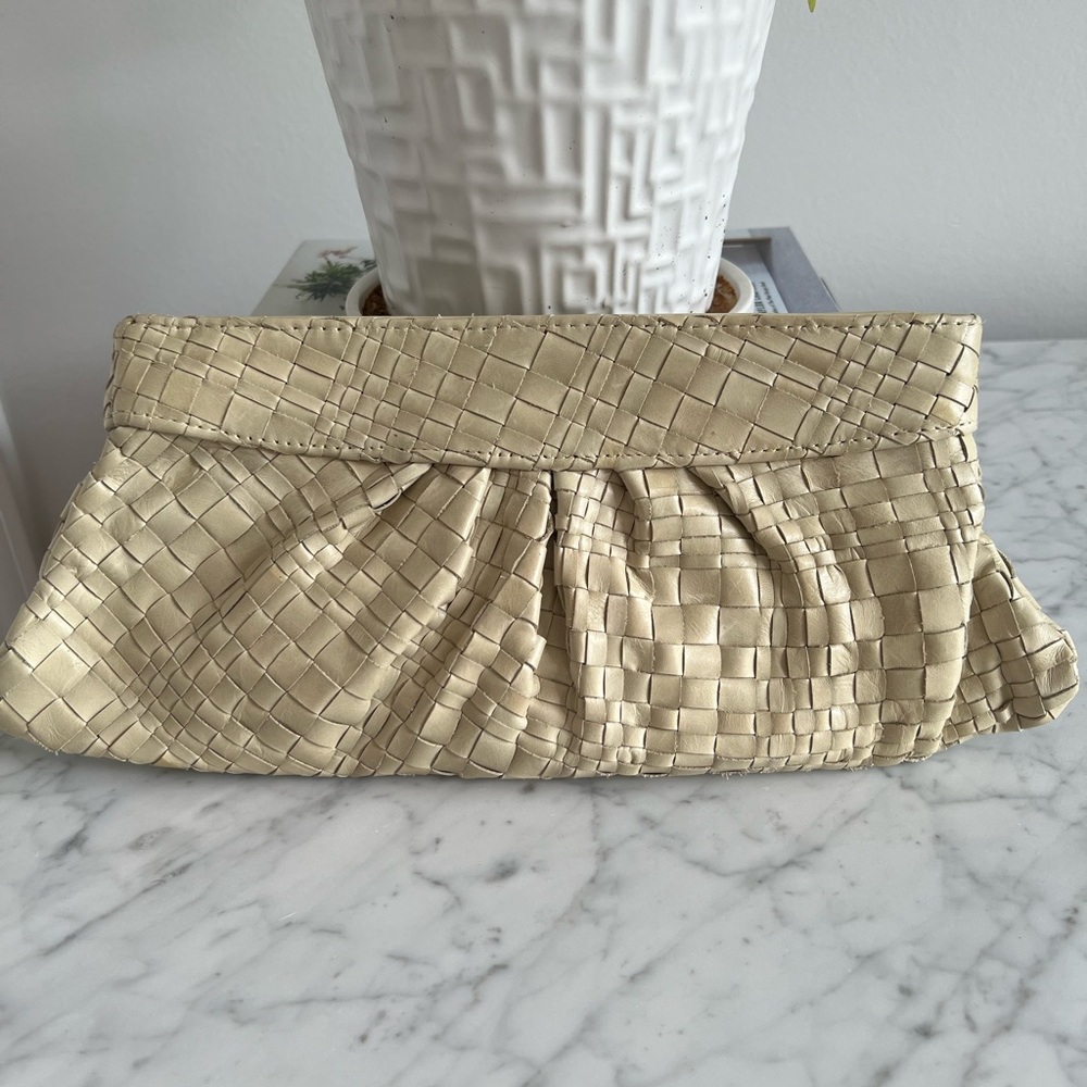 Lauren Merkin Cream Clutch Bag